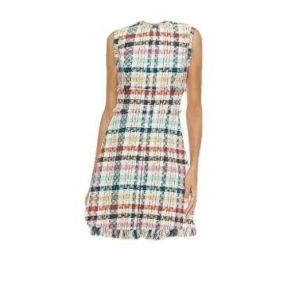 °$2,690 NEW 2020 OSCAR DE LA RENTA DAY DRESS MIDI PEACOCK MULTI US 12 - Picture 5 of 7